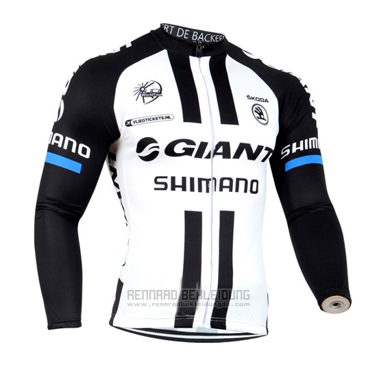 2014 Fahrradbekleidung Giant Shimano Shwarz und Wei Trikot Langarm und Tragerhose - zum Schließen ins Bild klicken